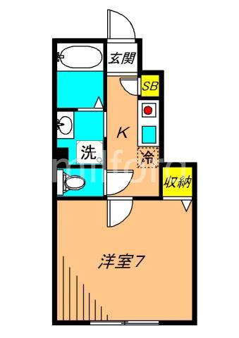 オリーブ(1K/1階)の間取り写真
