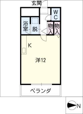 パークハウスタカシ(ワンルーム/3階)の間取り写真