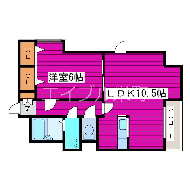 メイプル栄町(1LDK/5階)の間取り写真