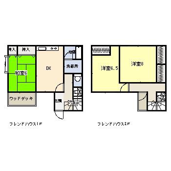 フレンドハウス(3DK/1階)の間取り写真