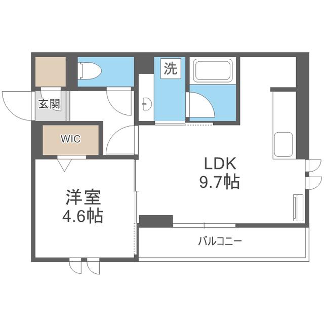 D-ROOMサンライズ A棟(1LDK/3階)の間取り写真