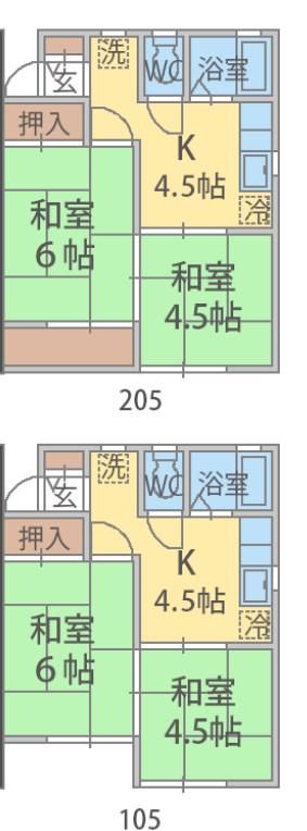 サンハイム平和台(2K/1階)の間取り写真