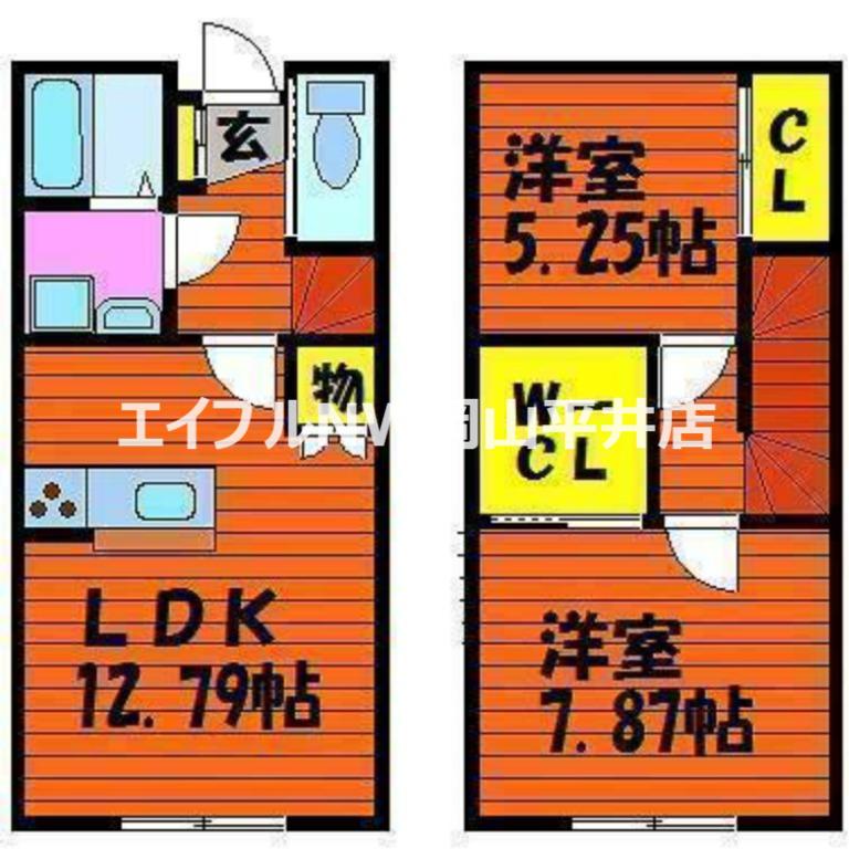 ラ・イース原尾島(2LDK/1階)の間取り写真
