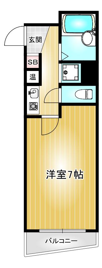 インペリアルルーム(ワンルーム/2階)の間取り写真