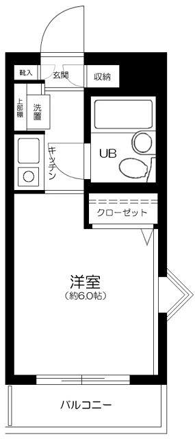 エクセレントハイム下高井戸(ワンルーム/3階)の間取り写真