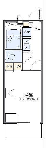 レオパレスけやき(1K/1階)の間取り写真