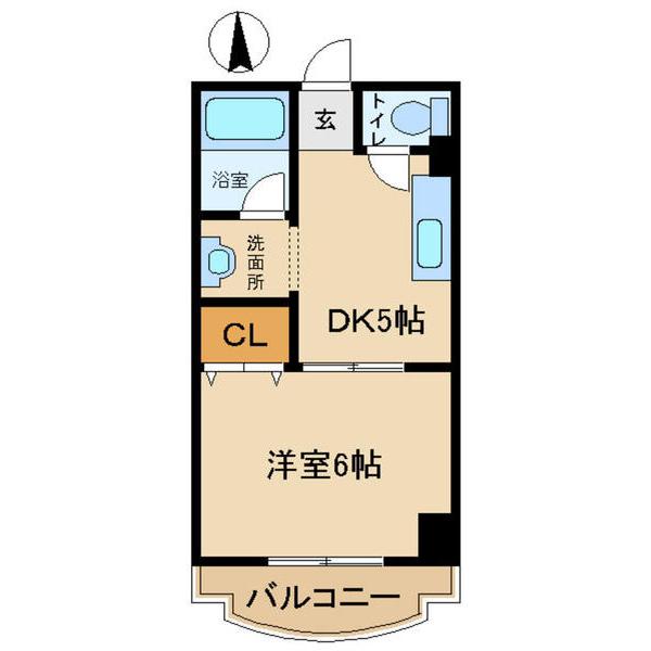 シャルマン立花(1DK/4階)の間取り写真