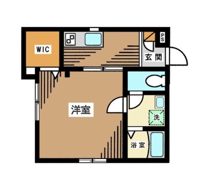 フェリーチェ(1K/1階)の間取り写真