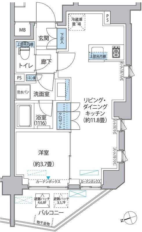 プラネソシエ大森山王(1LDK/4階)の間取り写真