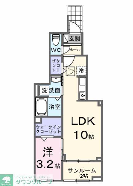 コッリーナ・ヴェルデ K(1LDK/1階)の間取り写真