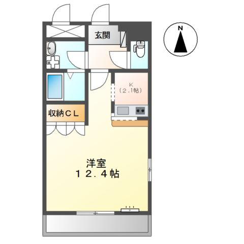 SK.I(ワンルーム/2階)の間取り写真