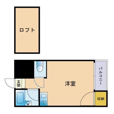 エクセル千早(ワンルーム/1階)の間取り写真