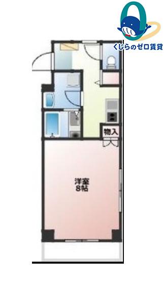 BLUE SQUARE(1K/2階)の間取り写真