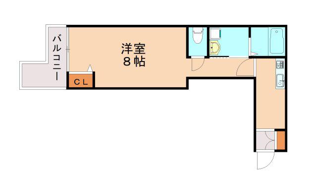 ALEGRIA芦屋西(1K/2階)の間取り写真