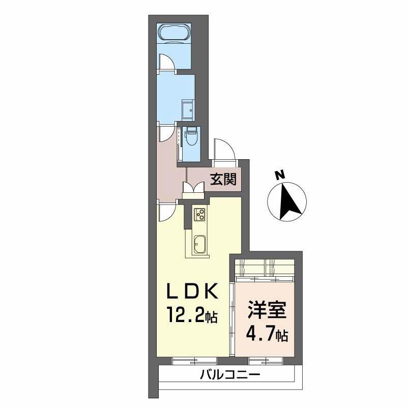 HL9 TOMIDABASHI(1LDK/2階)の間取り写真