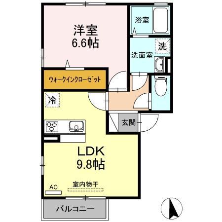 SAKURAⅢ(1LDK/2階)の間取り写真
