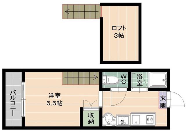 メゾンドシーダ(1K/2階)の間取り写真
