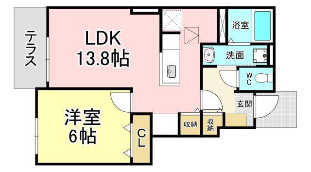 メゾンK(1LDK/1階)の間取り写真