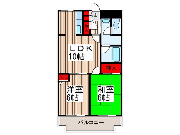サンライト南浦和5番館(2LDK/3階)の間取り写真