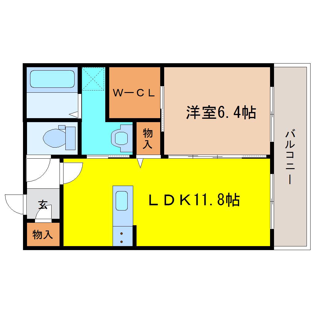 VIVO CASA(1LDK/3階)の間取り写真