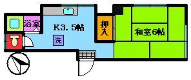 第一王子ハウス(1K/2階)の間取り写真