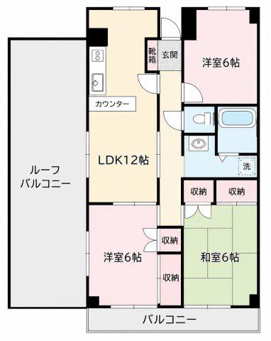 ラフォーレ田無(3LDK/8階)の間取り写真