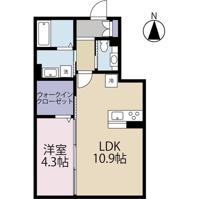 シェーヌ グロワール(1LDK/1階)の間取り写真