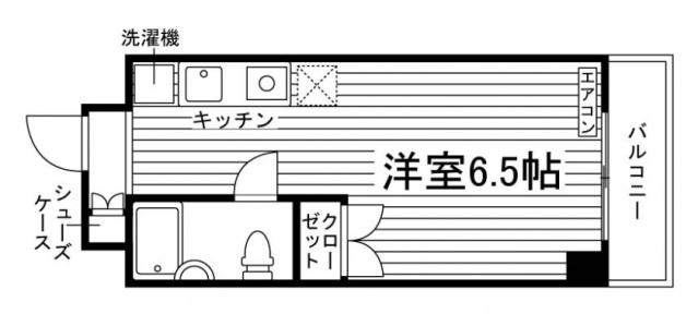 クリスタルパレス鬼高(ワンルーム/4階)の間取り写真