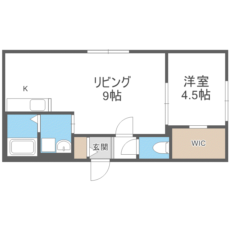 HERO YAMAHANA1(1LDK/4階)の間取り写真