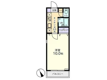 カナリオ(1K/2階)の間取り写真