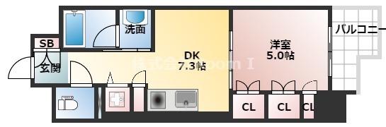 セイワパレス大手通(1DK/11階)の間取り写真