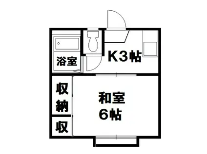 エグゼ140 3棟(1K/2階)の間取り写真