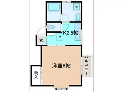 スプリングヒル(1K/1階)の間取り写真