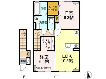 ルミエールすみれ(2LDK/2階)の間取り写真