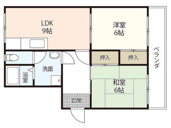 第2コーポ田上(2LDK/2階)の間取り写真