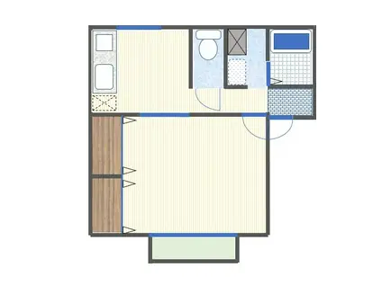 SKハイツ(1DK/1階)の間取り写真