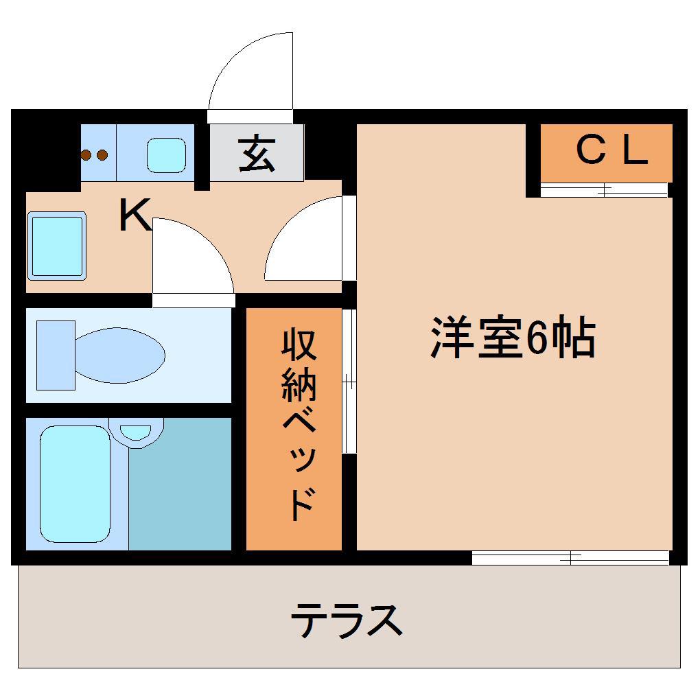 レオパレスノースウエスト橿原(1K/2階)の間取り写真