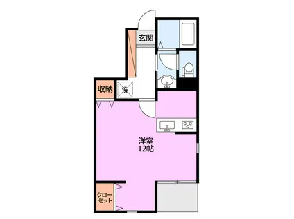 ルーエ紫竹山(ワンルーム/2階)の間取り写真