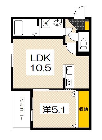 アドバンス隅の浜(1LDK/1階)の間取り写真