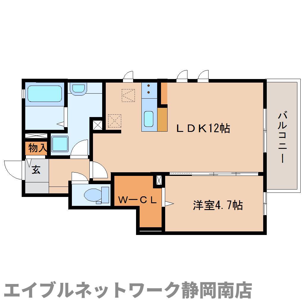 プランドールH(1LDK/1階)の間取り写真