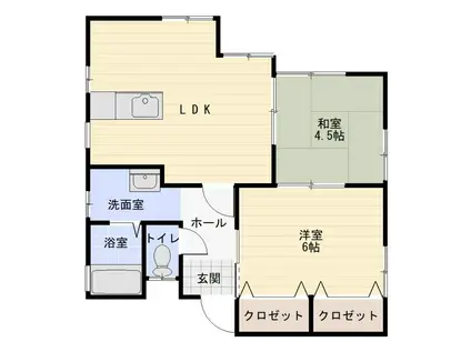 レントハウス7号館(2LDK/2階)の間取り写真