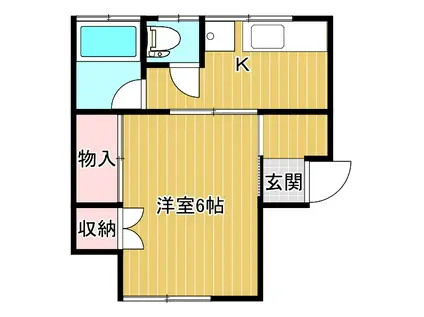 メゾンカワサキ(1K/1階)の間取り写真