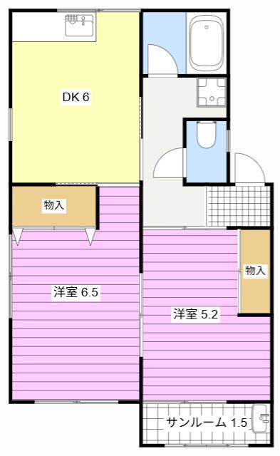 フォーラム丸塚(2DK/2階)の間取り写真