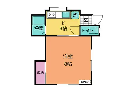 川島ハイツ(1K/1階)の間取り写真
