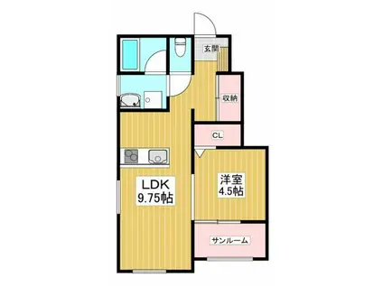 RITZ GARDEN(1LDK/1階)の間取り写真