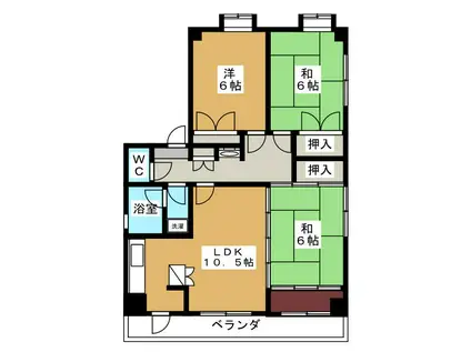 ウィーンマンション(3LDK/4階)の間取り写真