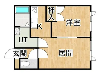 コーポかくた(1LDK/1階)の間取り写真