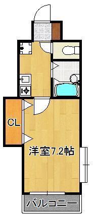 アクス敷島21(1K/2階)の間取り写真