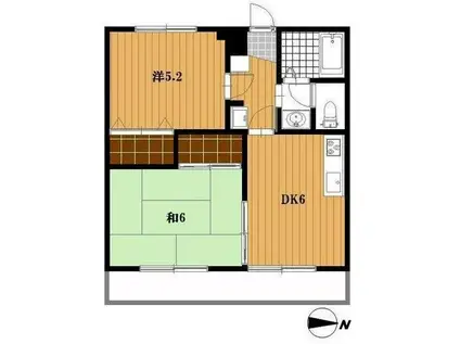 エスパランス彩香(2DK/3階)の間取り写真