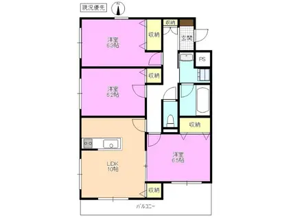 エコーハイツ III(3LDK/3階)の間取り写真